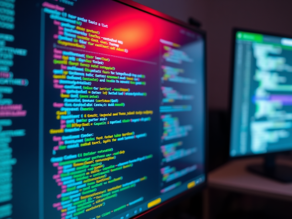 Image of coding language on a computer screen to illustrate web development